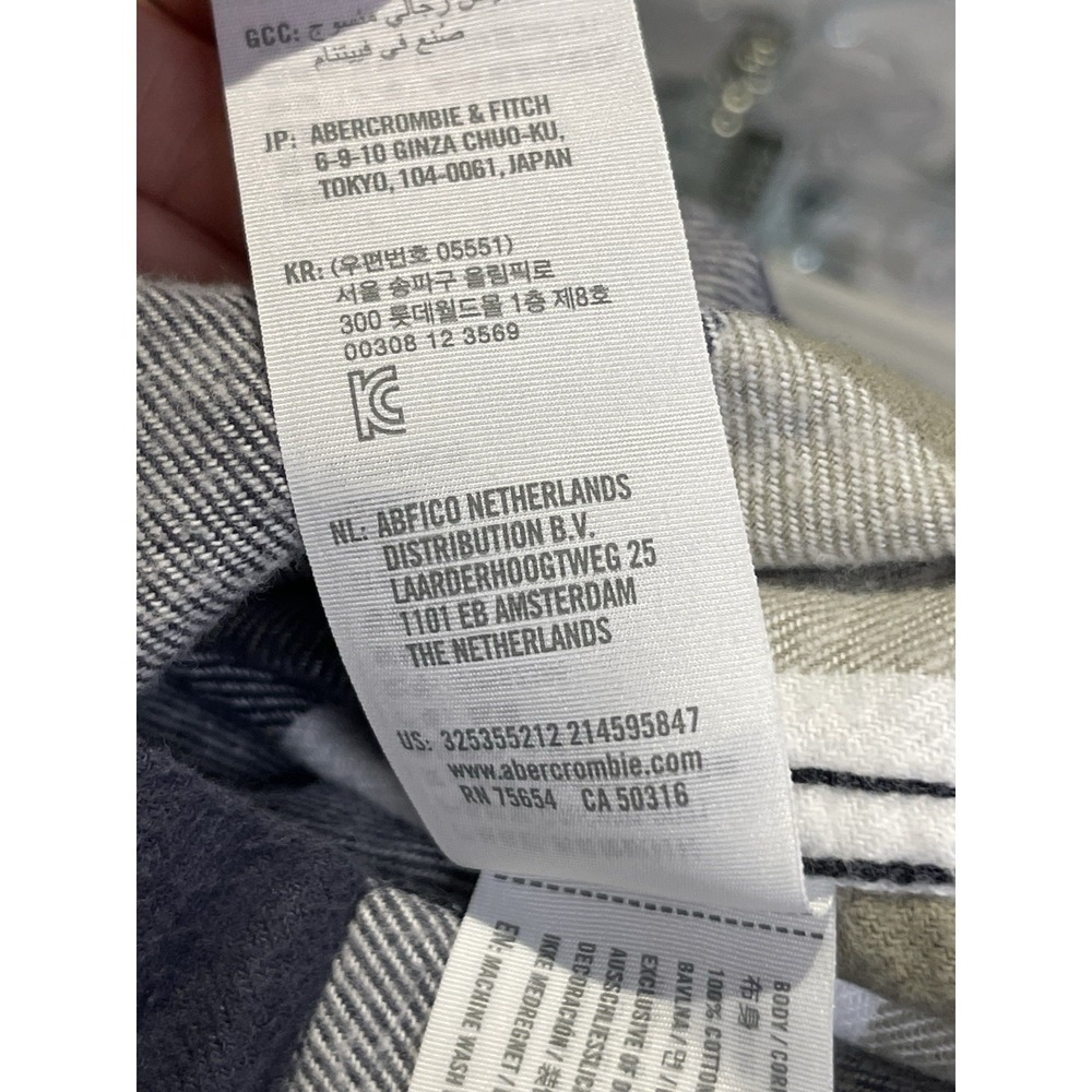 Hollister Medium Blue Plaid Long Sleeve Flannel Shirt 100% Cotton Lumbercore - Picture 8 of 9
